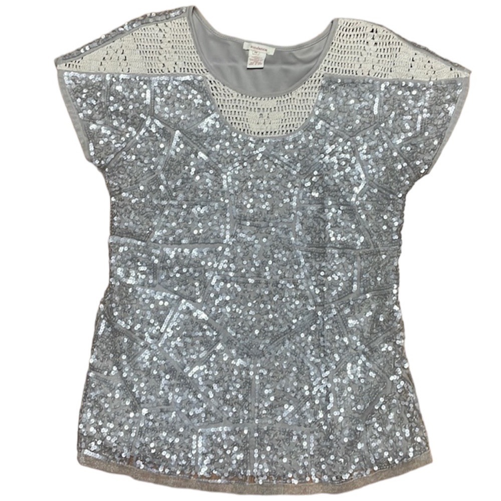 Sundance Sequin & Crochet Top Size:M Bohemian